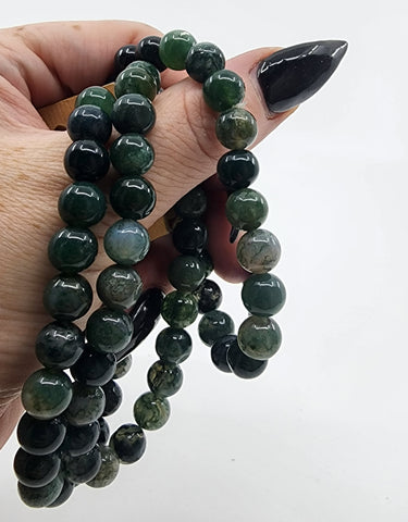 Moss Agate Stacker for mood, healing, and strength